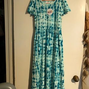 Dot Dot Smile Blue Tie Dye Maxi Dress sz 7